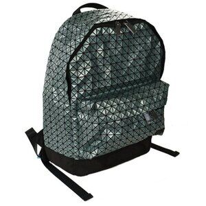 BAO BAO ISSEY MIYAKE Metallic Blue Geometric Lightweight Daypack Backpack NWT